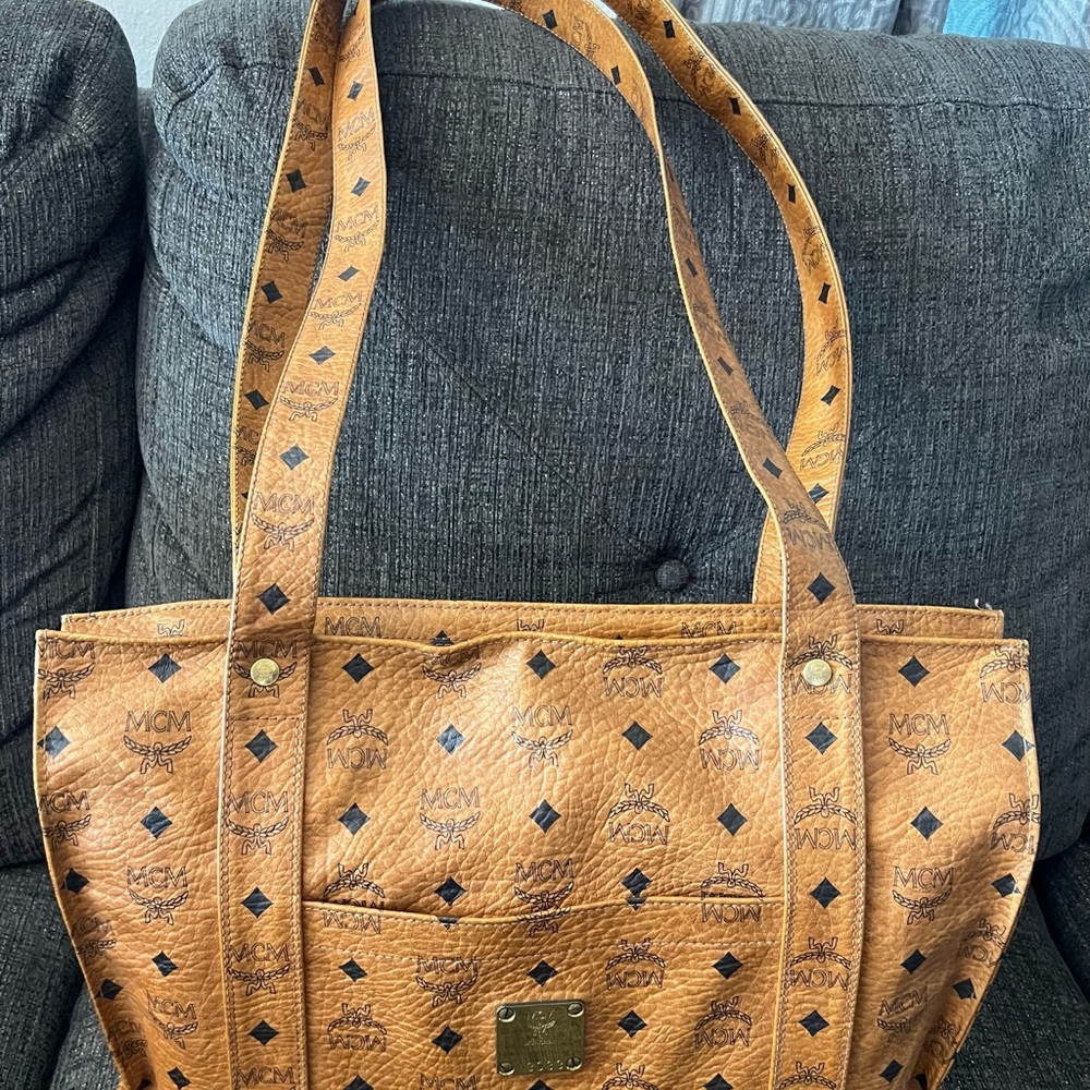 MCM Cognac Visetos Tote Bag
